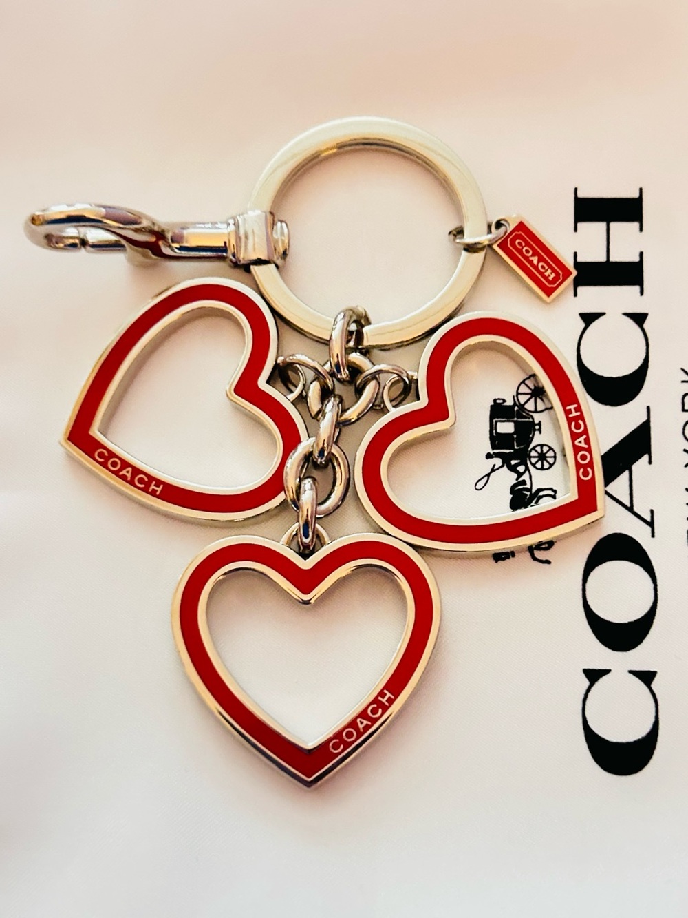 EXTREMELY RARE Coach Y2K Red Heart Keychain/ Bag Charm